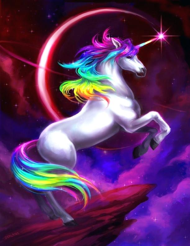 Unicorn Wallpaper Quality Wallpaper Collection Fantasy - Unicorns With Rainbow Hair , HD Wallpaper & Backgrounds