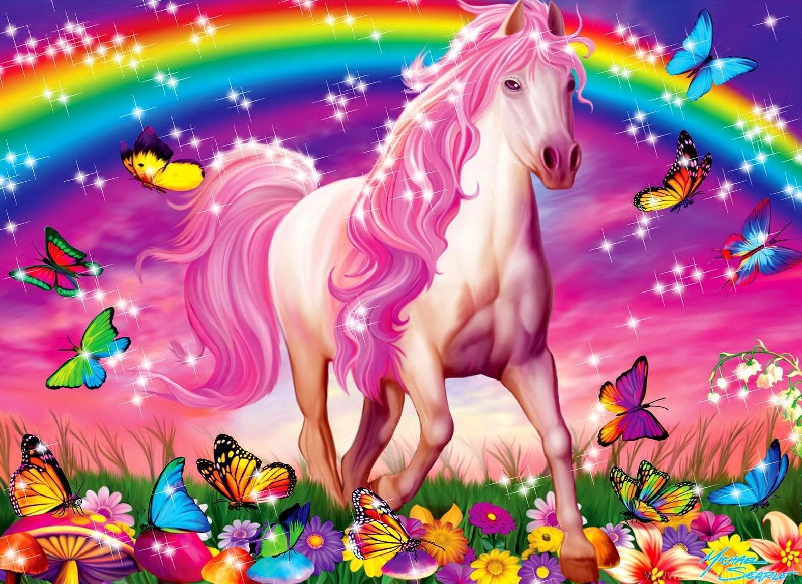 Unicorn And Rainbow , HD Wallpaper & Backgrounds