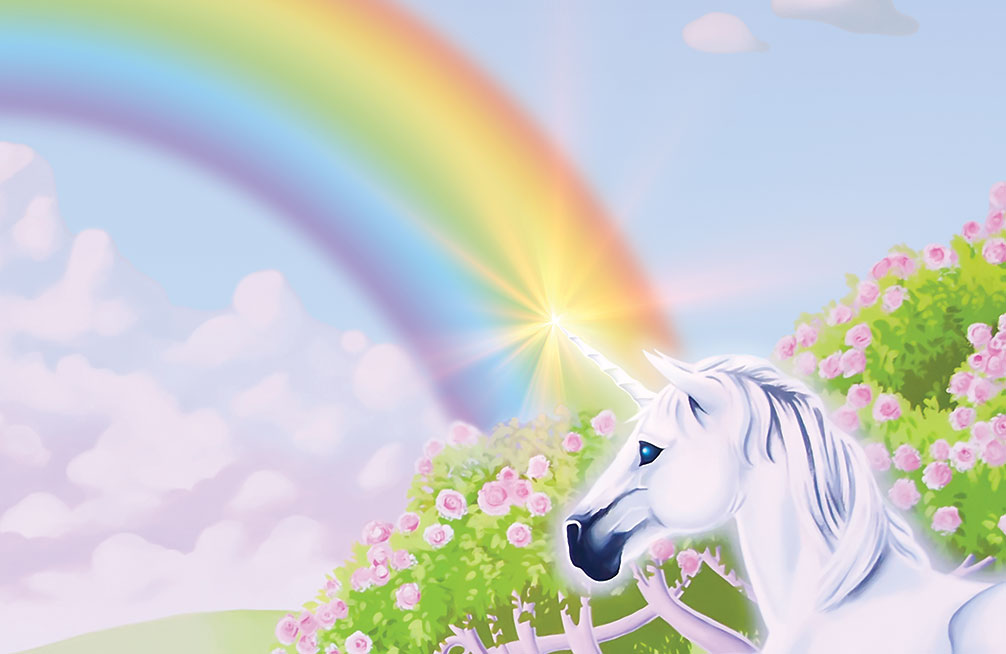 Rainbow Unicorn Wallpaper - Unicorn And Rainbow Mural , HD Wallpaper & Backgrounds