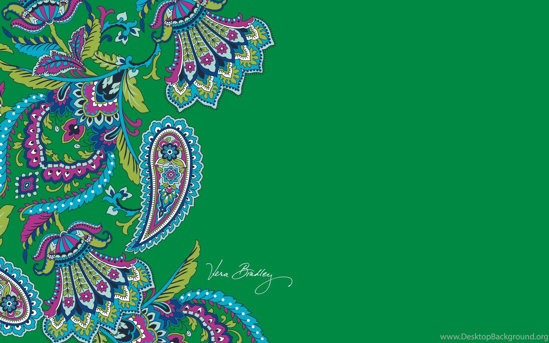 Widescreen - Emerald Paisley Vera Bradley , HD Wallpaper & Backgrounds