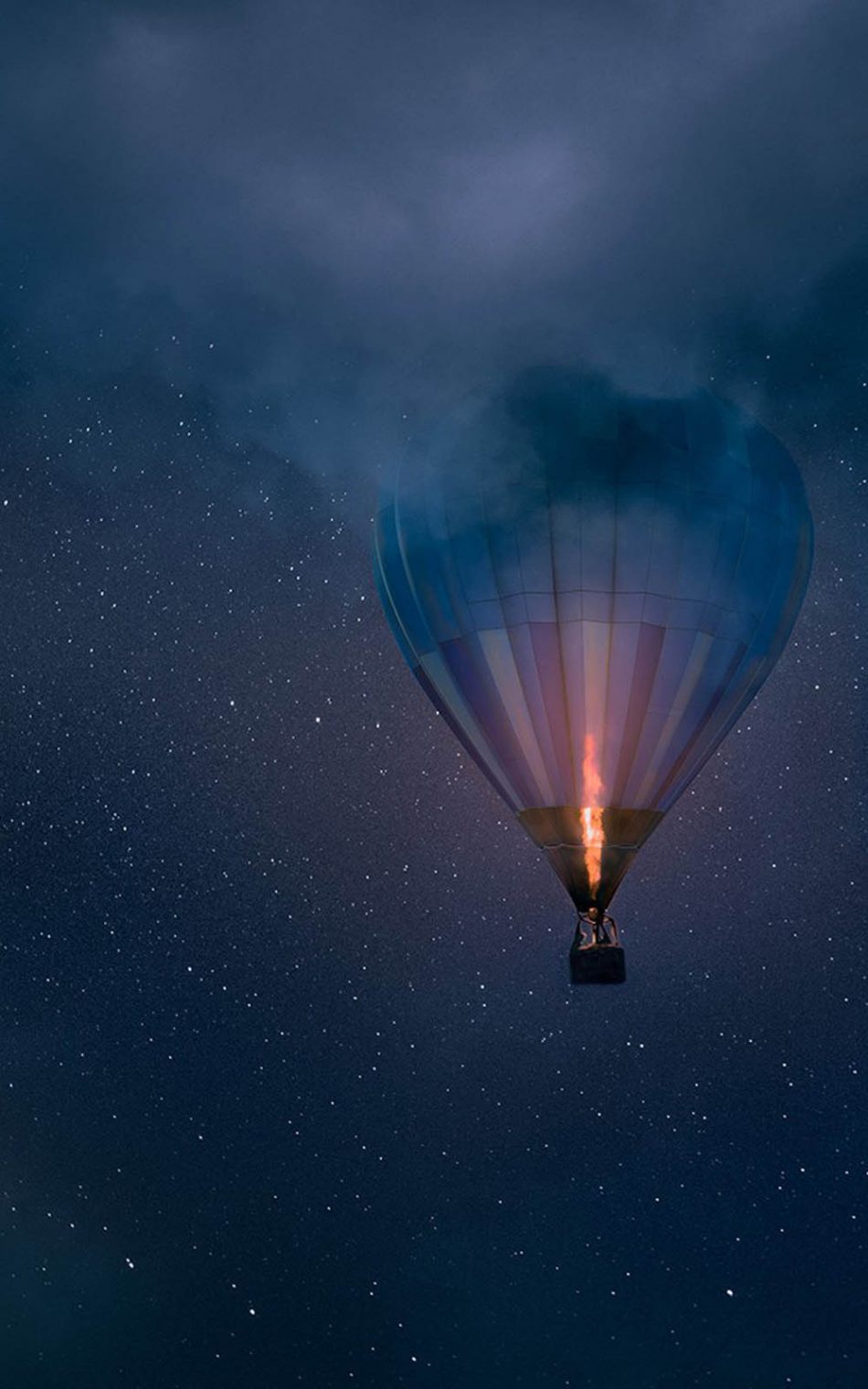 Night Air Balloon Flight Hd Mobile Wallpaper - Light , HD Wallpaper & Backgrounds