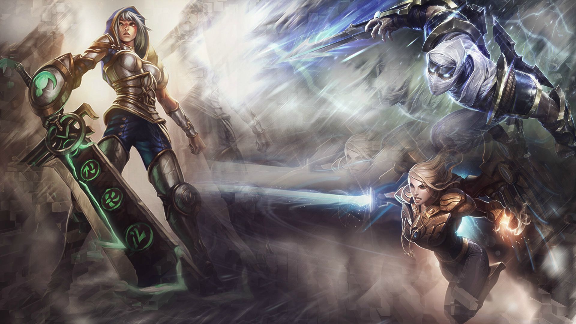 Riven Kayle Amp Zed Lolwallpapers - League Of Legends Riven , HD Wallpaper & Backgrounds