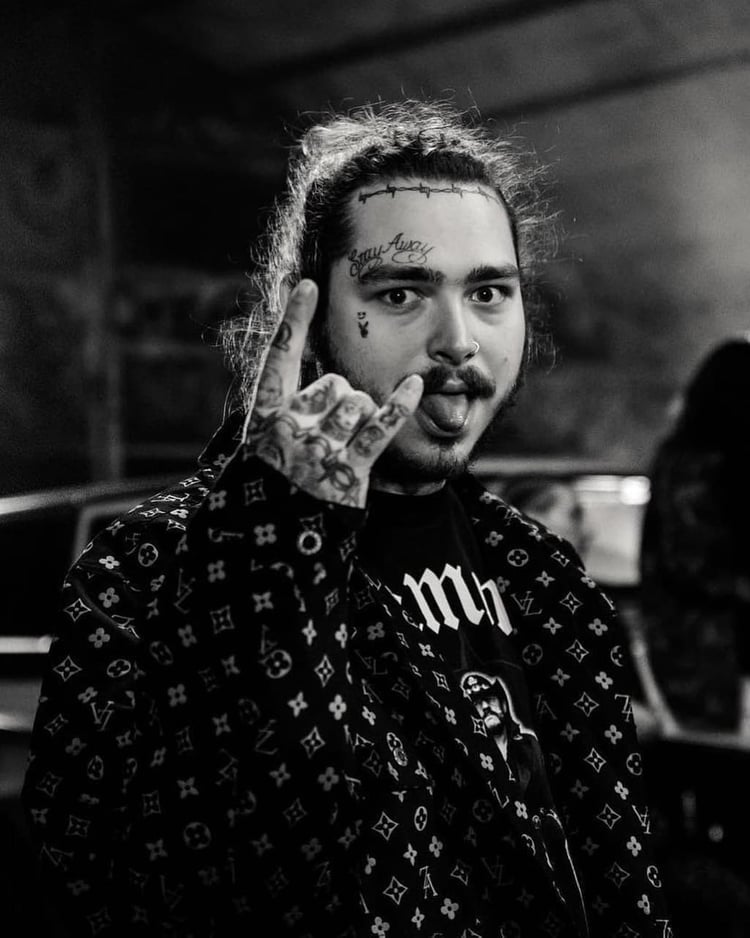 Post Malone Black And White , HD Wallpaper & Backgrounds