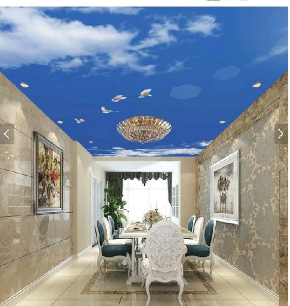 Jual Wallpaper Dinding Custom 3 D 3d 3 Dimensi Plafon - Ceiling Embossed , HD Wallpaper & Backgrounds