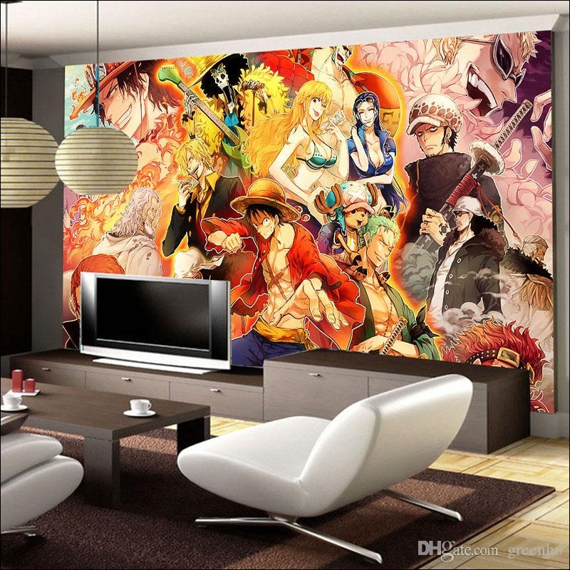 Japanese Anime 3d Wallpaper E Piece Wall Mural Cartoon - One Piece Painting Design , HD Wallpaper & Backgrounds