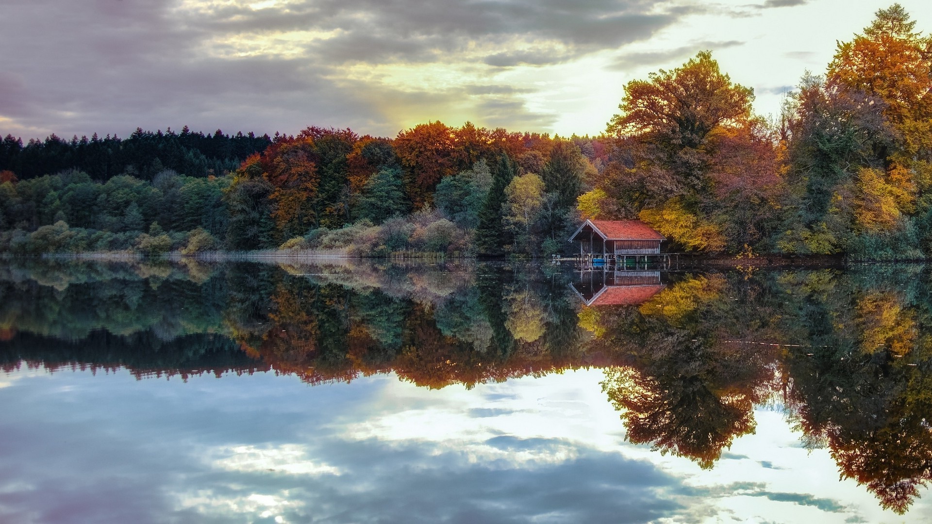 Nature, Landscape, Lake, Forest, Fall, Sunset, Water, - Meditation Wallpaper Forest Hd , HD Wallpaper & Backgrounds