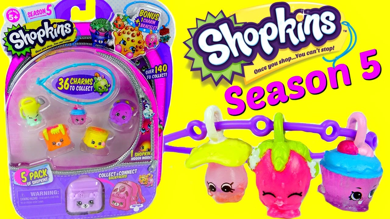 Shopkins Season 5 With Bracelets And Charms New 5 Packs - Shopkins Bracelet , HD Wallpaper & Backgrounds