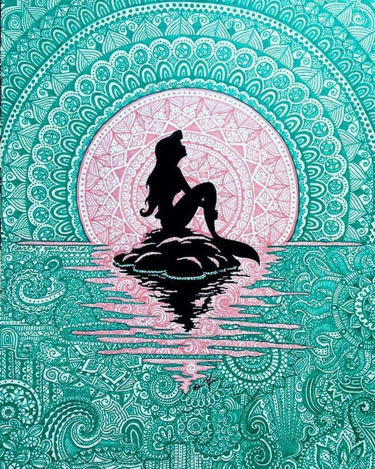 Mandala Iphone Wallpaper Download 14 Best Mandala Images - Little Mermaid Mandala , HD Wallpaper & Backgrounds