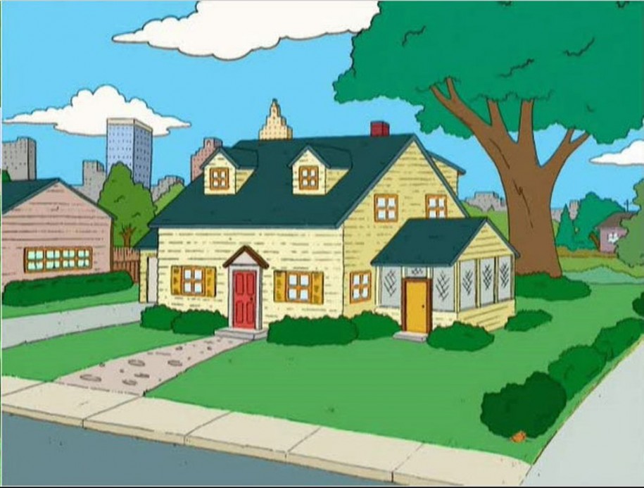 Cartoon Of Family Guy House With Dark Green - Family Guy House , HD Wallpaper & Backgrounds