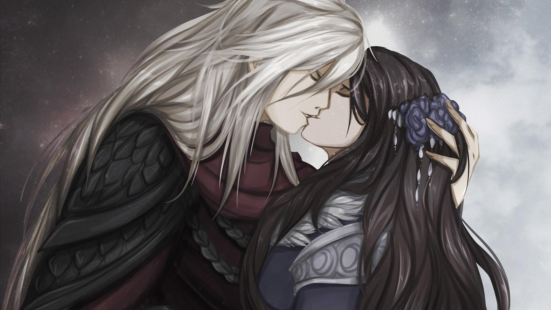 Hd Kissing Couple Wallpaper - High Fantasy Fantasy Couple , HD Wallpaper & Backgrounds
