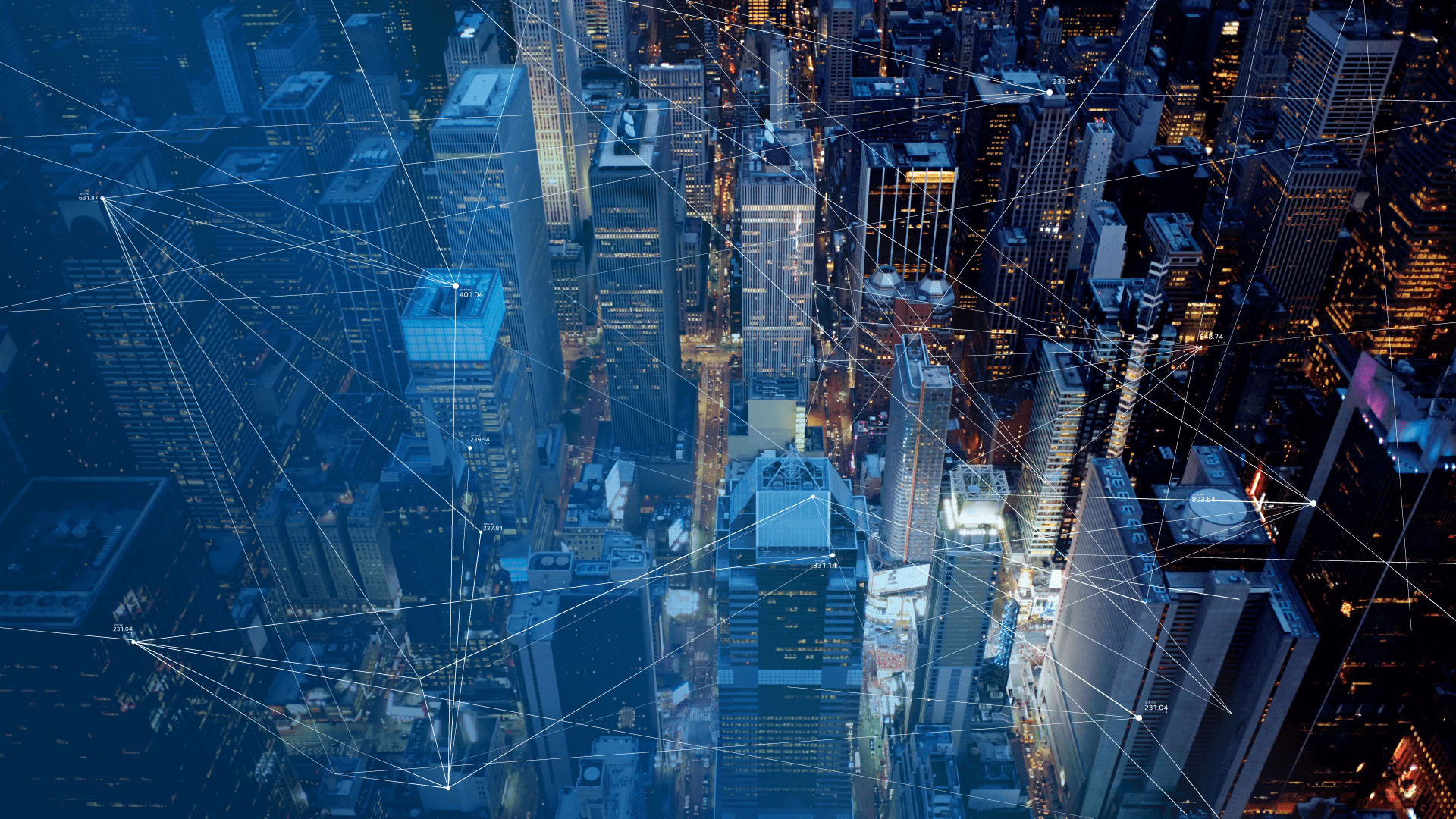 Network Connection Overlaid On Downtown Cityscape - Network Transformation , HD Wallpaper & Backgrounds