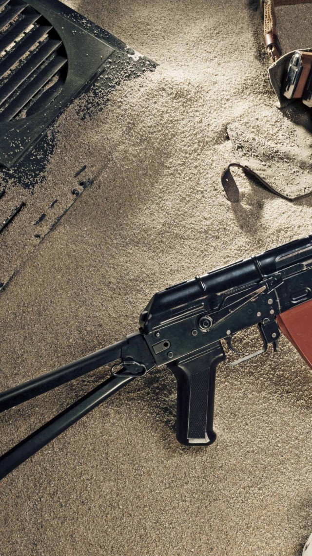 Ak 74, Kalashnikov, Ak 47, Assault Rifle, Russia, Ussr, - Ak 47 In Sand , HD Wallpaper & Backgrounds