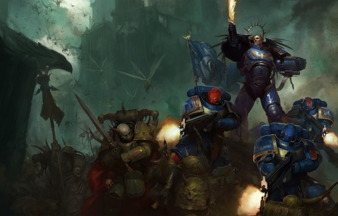 Photo Wallpaper Space Marine, Ultramarines, Warhammer - Dark Imperium Plague War , HD Wallpaper & Backgrounds