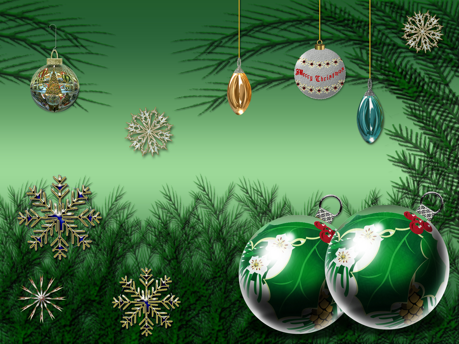 Desktop Background Green Christmas , HD Wallpaper & Backgrounds