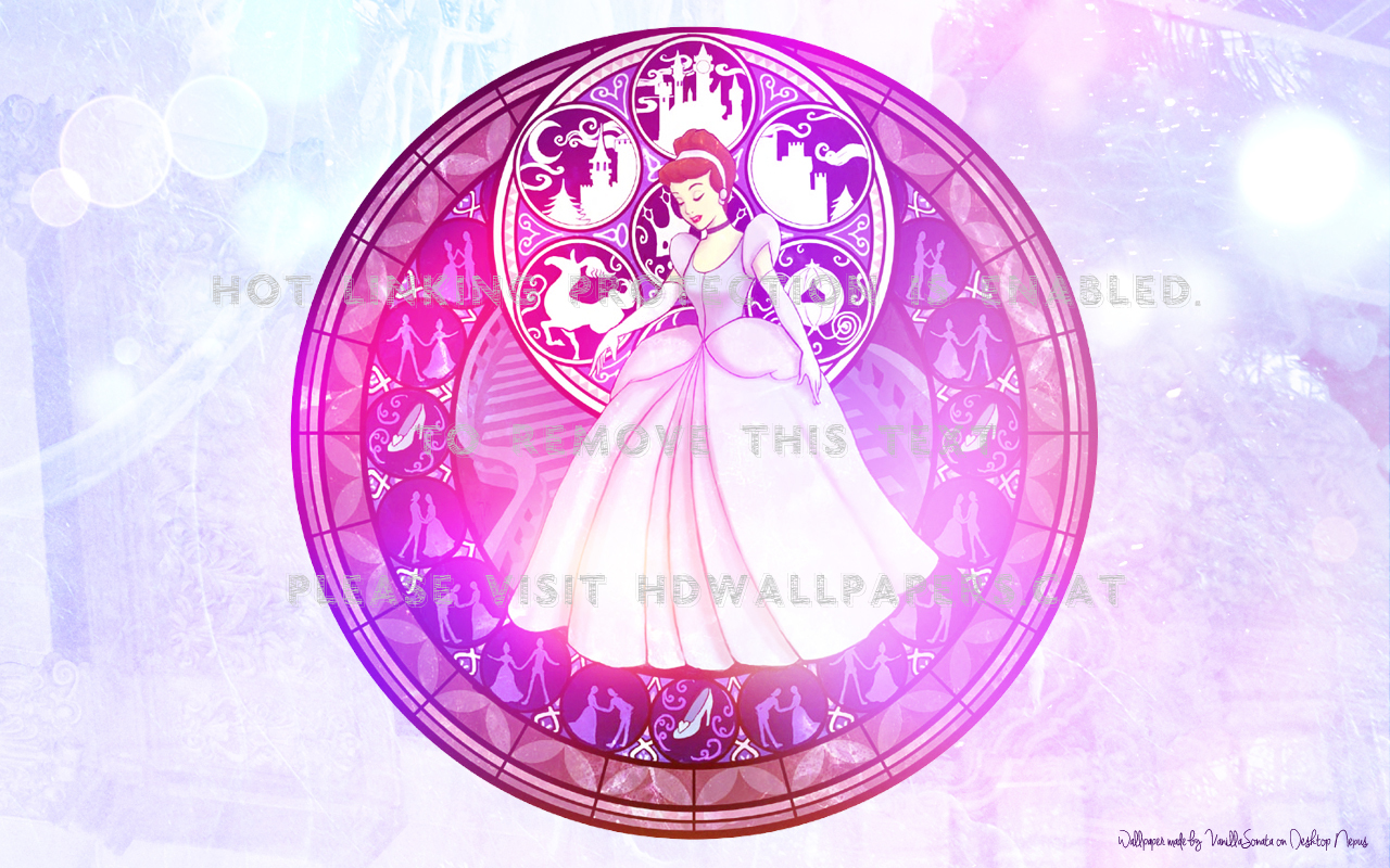 Cinderella Wallpaper Disney Walt Cartoon - Kingdom Hearts Princess Stained Glass Cinderella , HD Wallpaper & Backgrounds