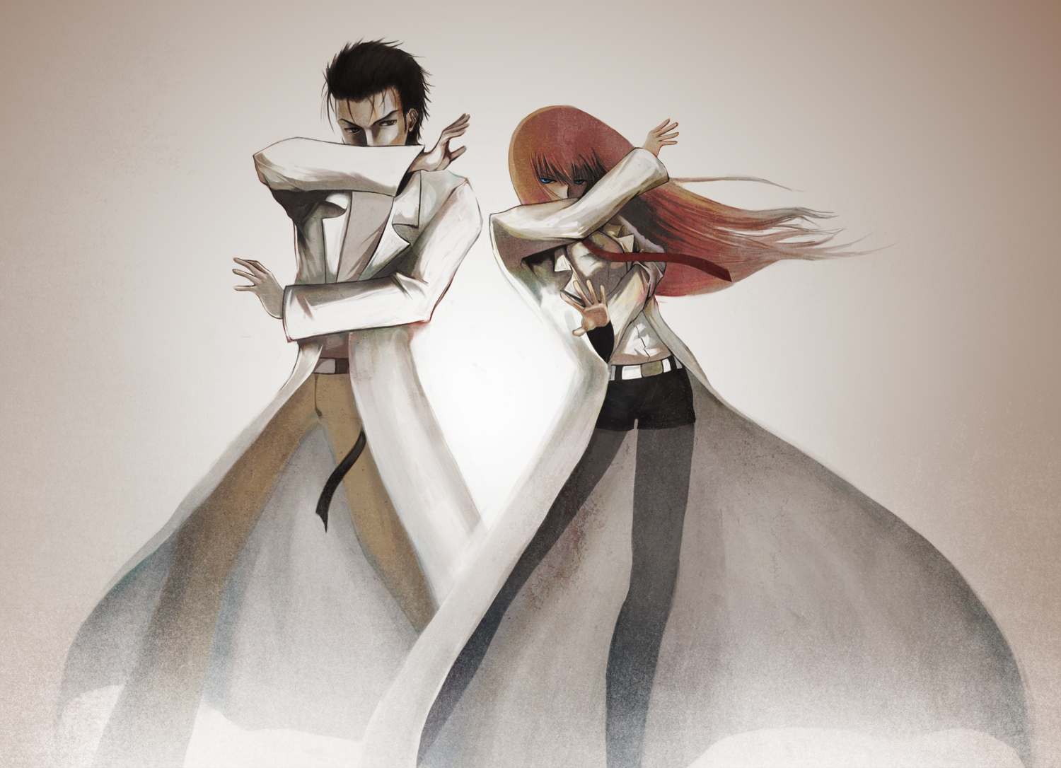 Okabe Steins Gate 8 Wide Wallpaper - Steins Gate Kurisu And Okabe , HD Wallpaper & Backgrounds