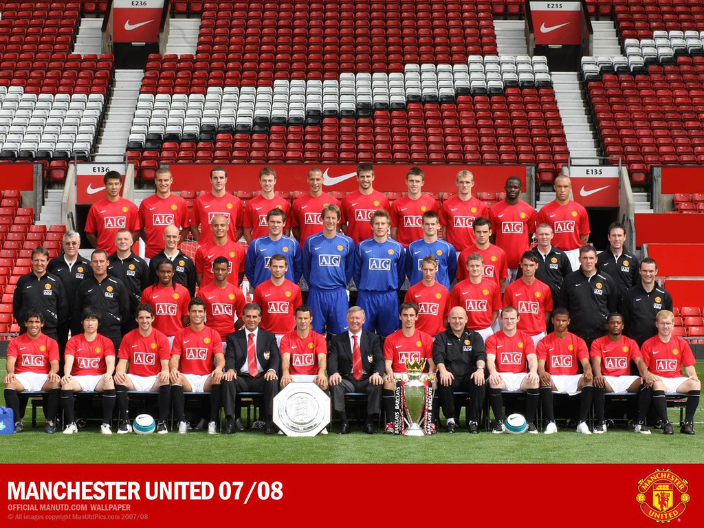 Manchester United 2007 08 Team , HD Wallpaper & Backgrounds