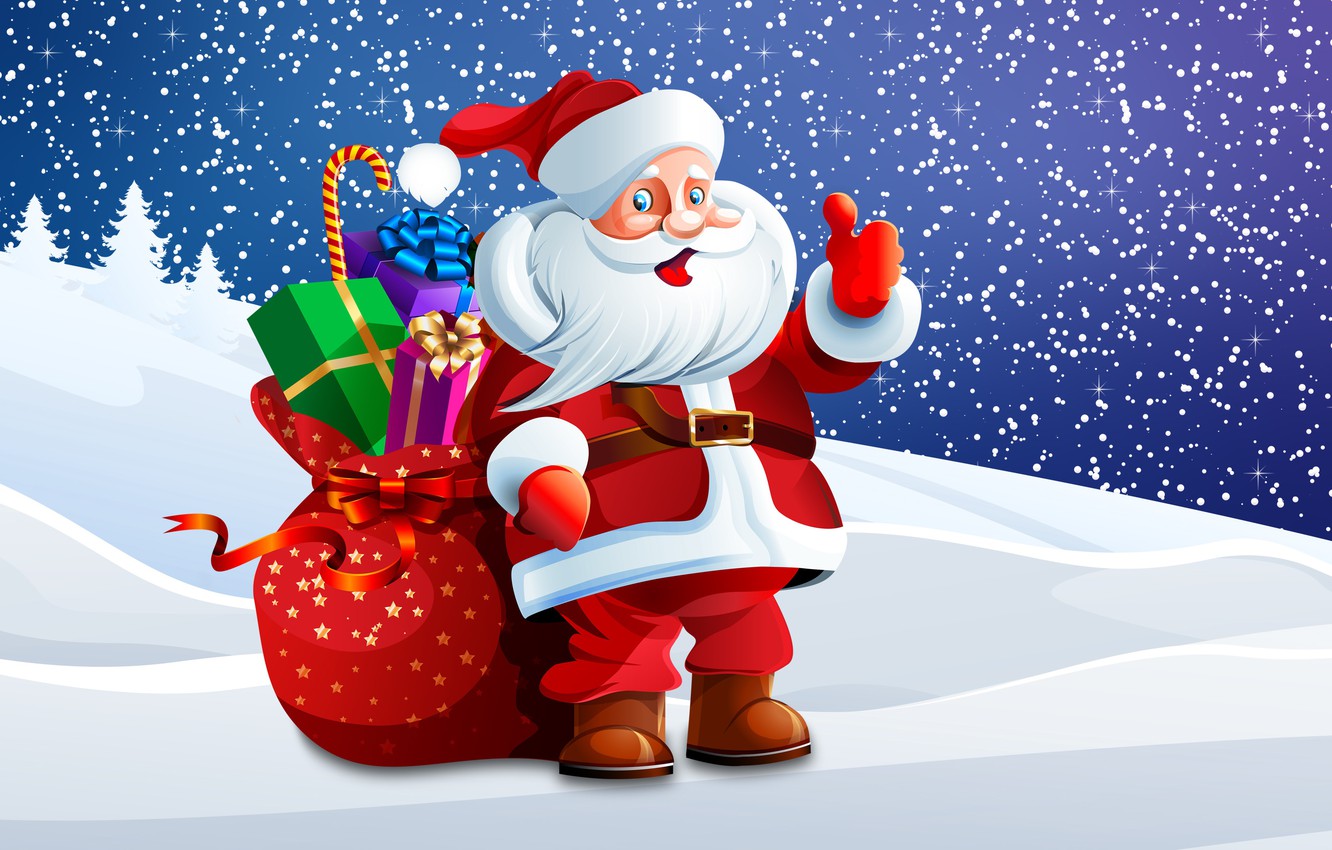 Photo Wallpaper Snow, Christmas, Costume, Snowflakes, - Clipart Santa Claus Png , HD Wallpaper & Backgrounds