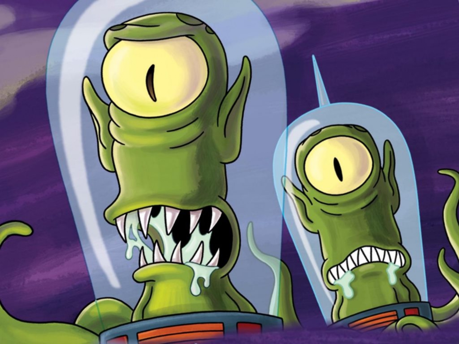 Futurama Wallpaper - Simpsons Aliens , HD Wallpaper & Backgrounds