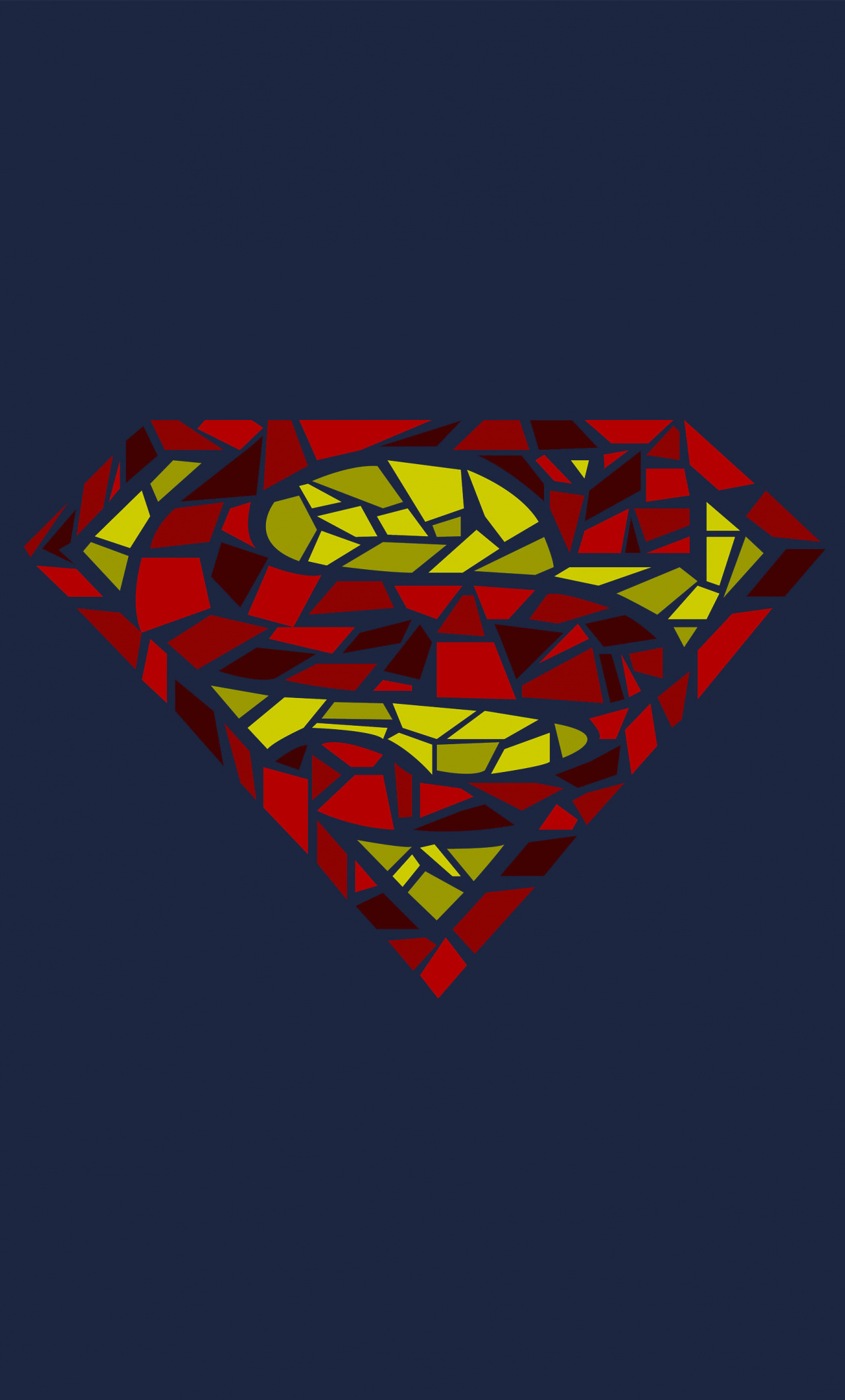 Superman, Logo, Mosaic Artwork, Superhero, Minimal, - Shattered Superman Logo , HD Wallpaper & Backgrounds