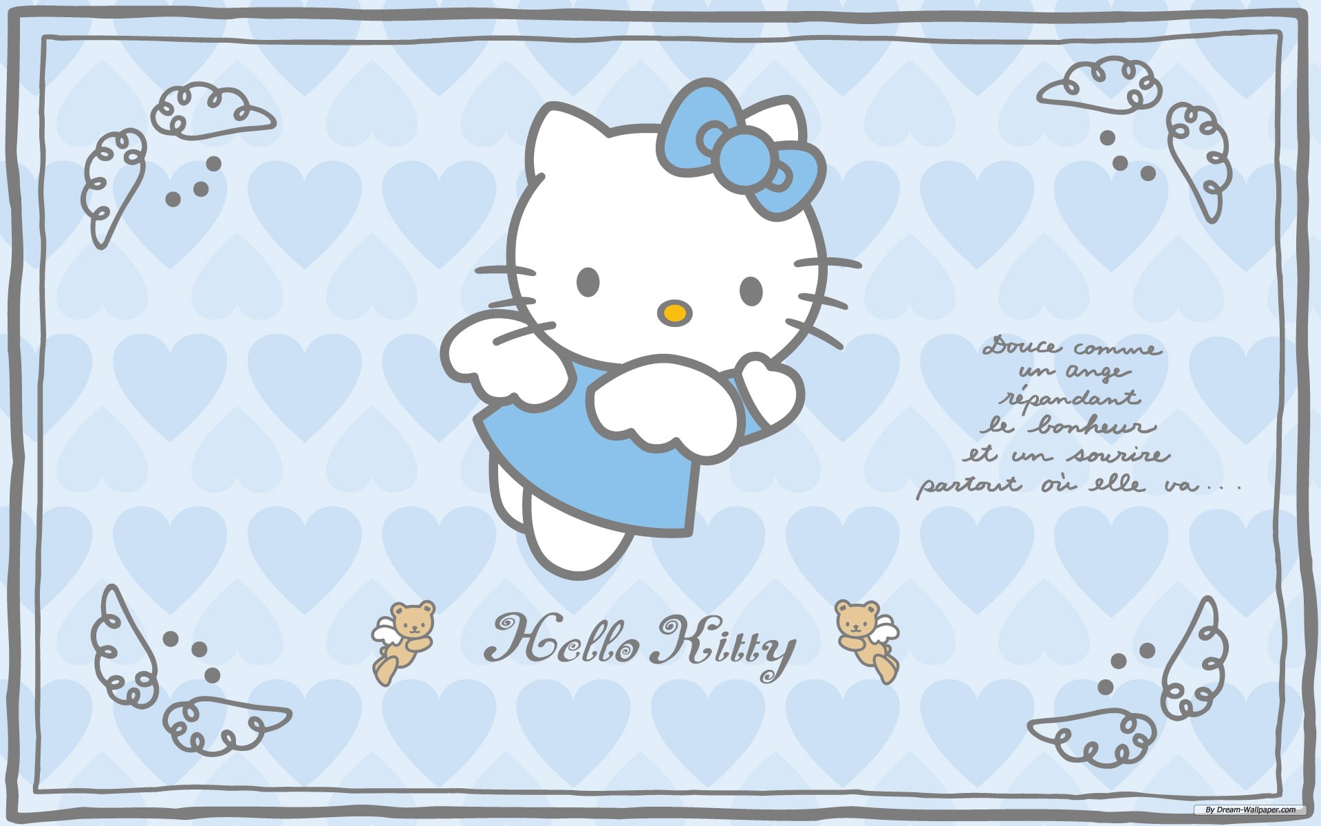 Free Cartoon Wallpaper - Hello Kitty Light Blue , HD Wallpaper & Backgrounds