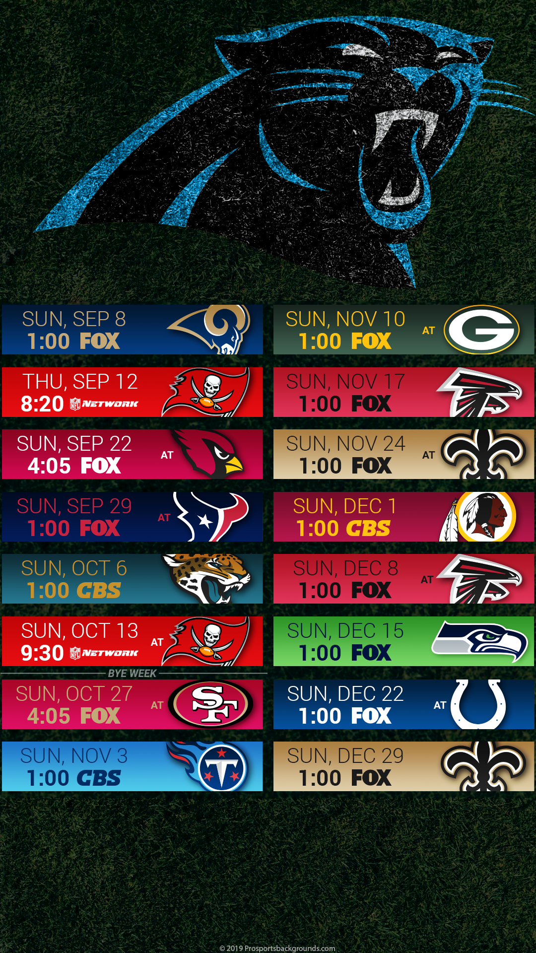 Carolina Panthers Football Schedule 2019 , HD Wallpaper & Backgrounds