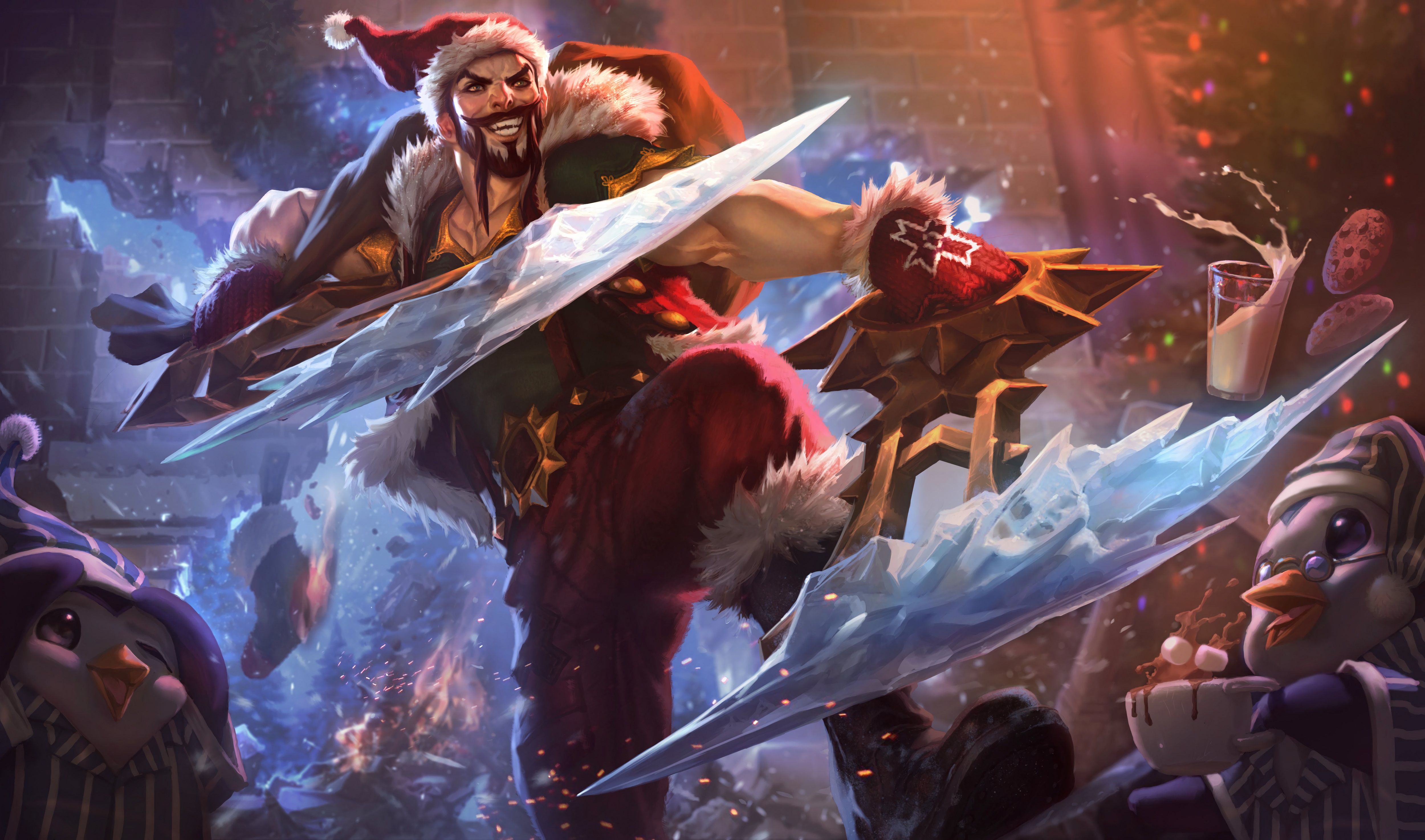 Santa Draven Splash Art Hd 4k Wallpaper Background - Santa Draven Splash Art , HD Wallpaper & Backgrounds