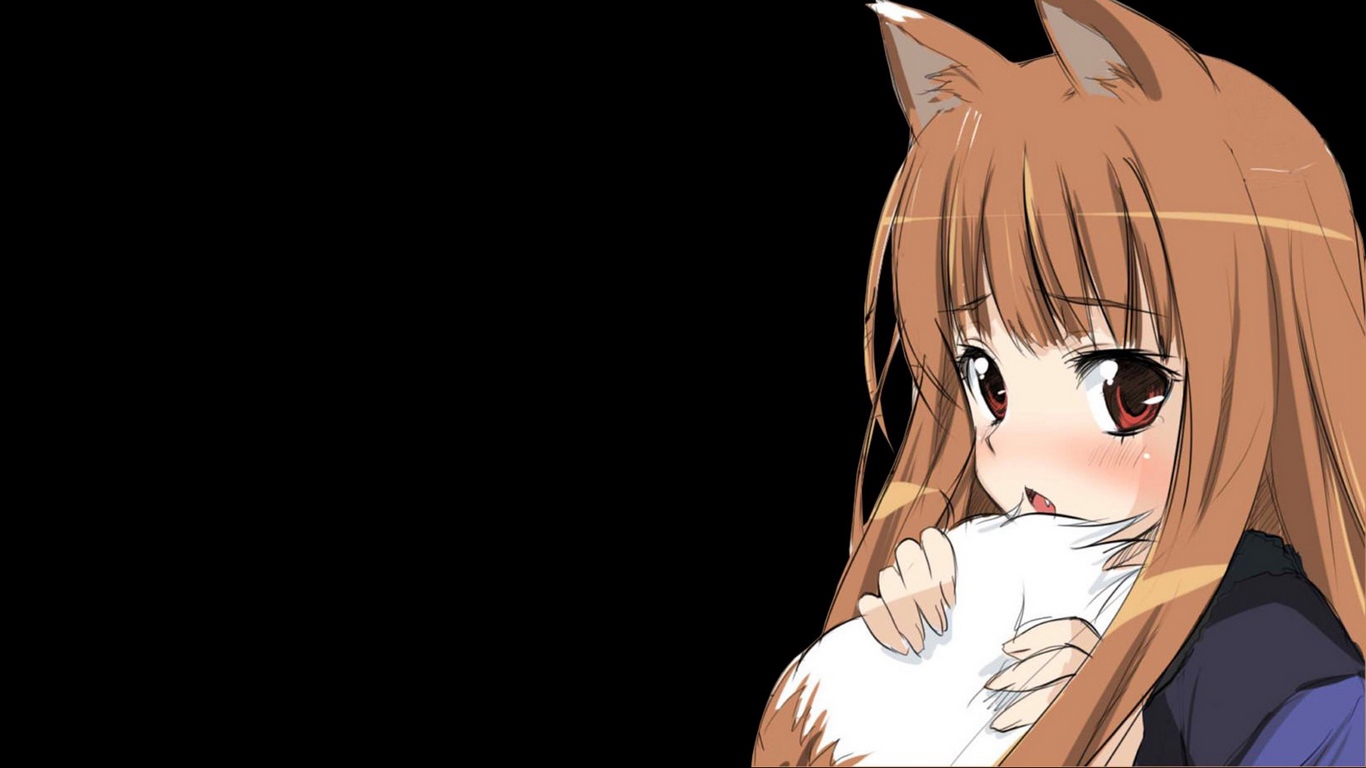 Wallpaper Anime, Spice Wolf, Girl, Ears, Tail, Fear - Wolf Girl Animation Background , HD Wallpaper & Backgrounds