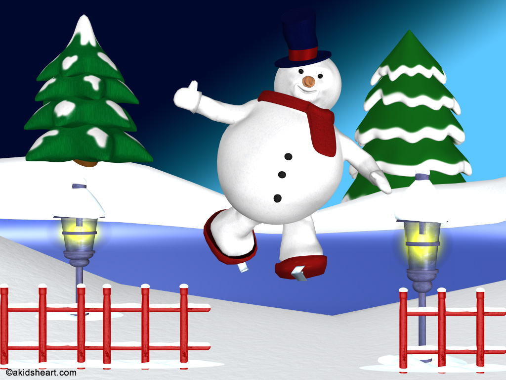 Snowman Picture - Cartoon , HD Wallpaper & Backgrounds