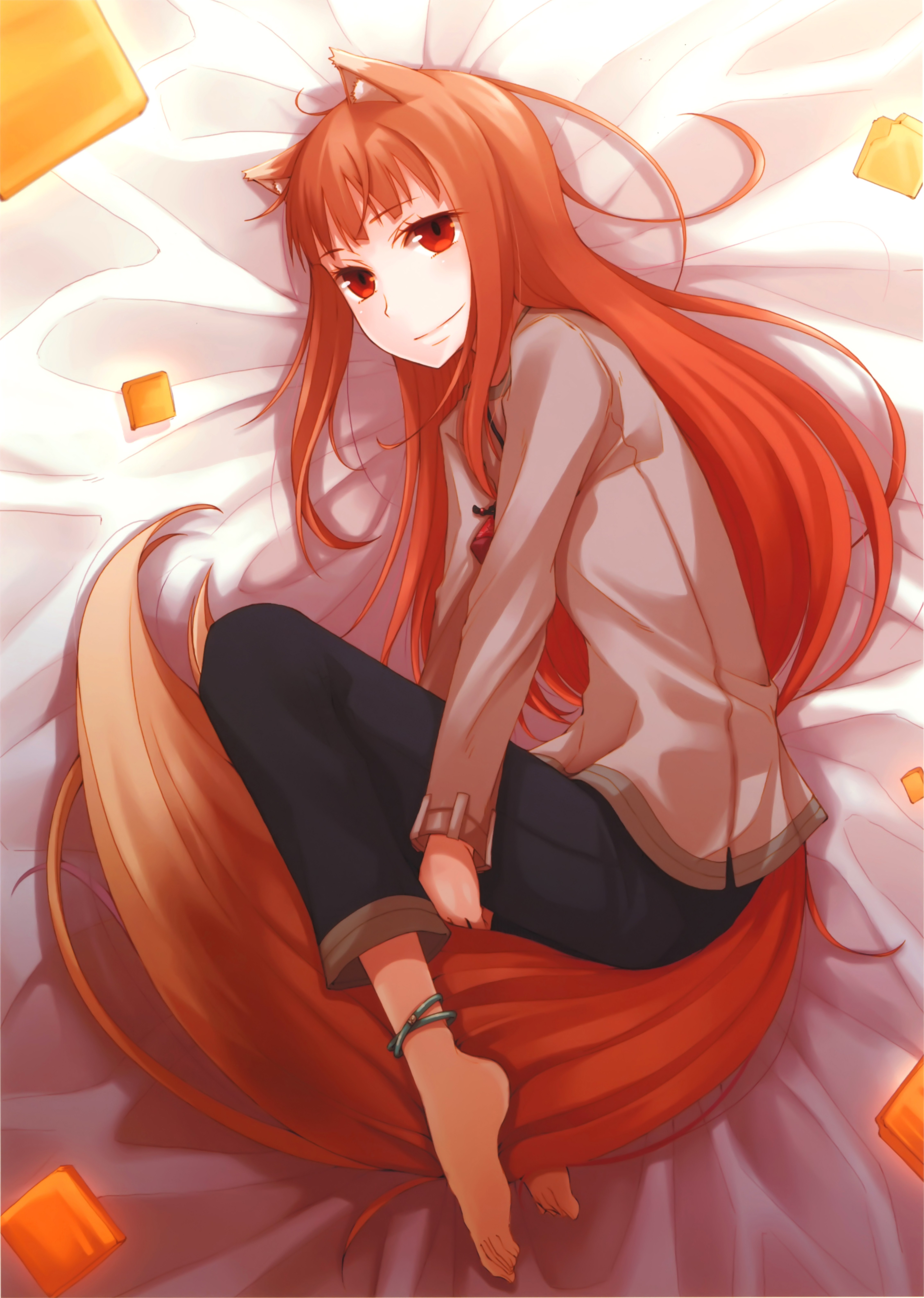 #holo, #red Eyes, #anime Girls, #long Hair, #spice - Spice And Wolf Wallpaper Phone , HD Wallpaper & Backgrounds