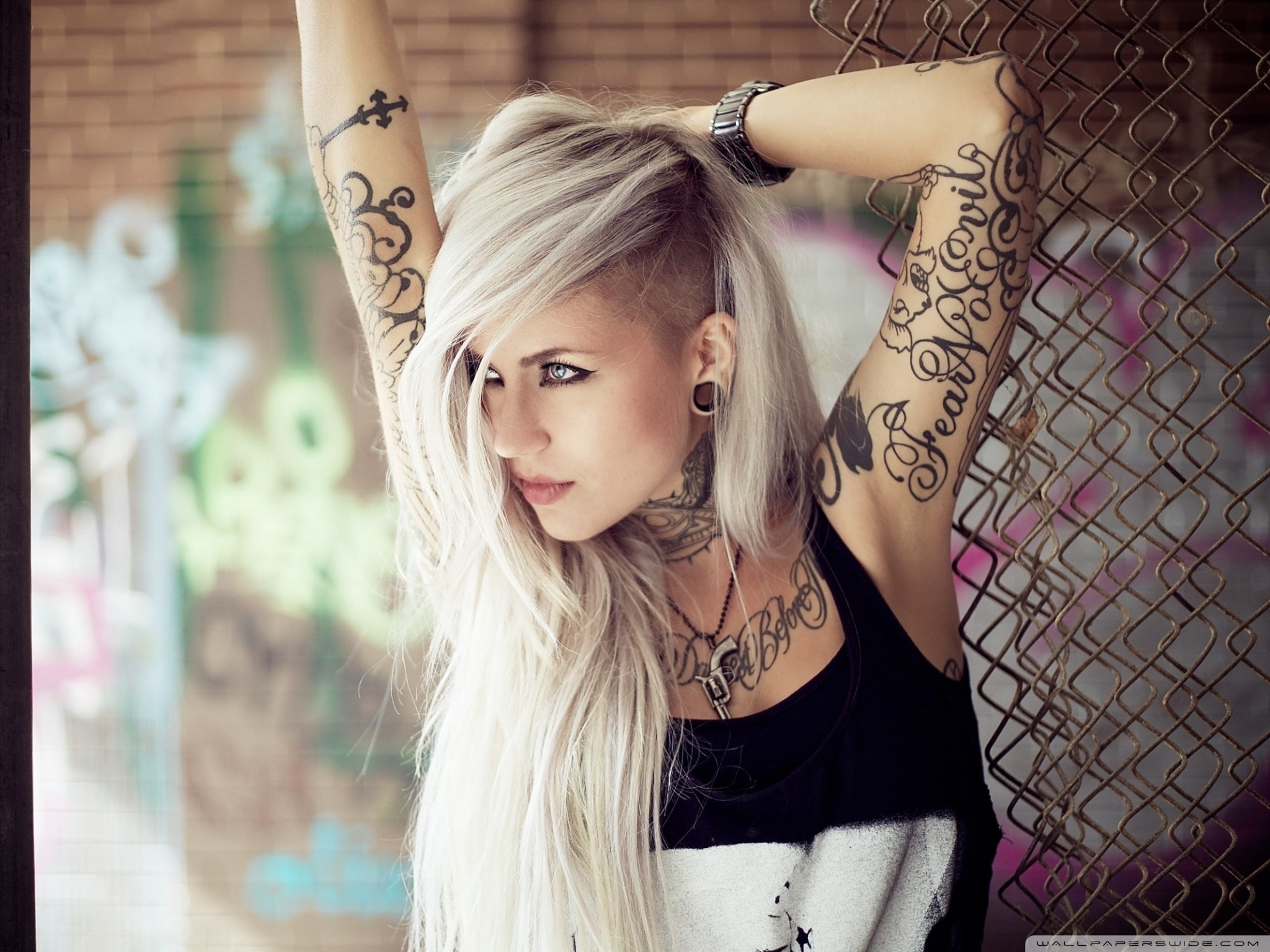 Blonde Tattoo Girl , HD Wallpaper & Backgrounds