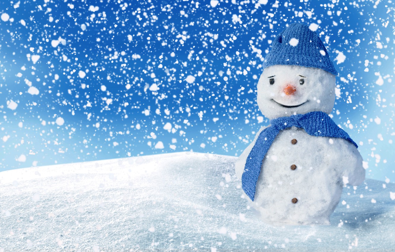 Photo Wallpaper Winter, Snow, Snowman, Happy, Smile, - Winter Smile , HD Wallpaper & Backgrounds