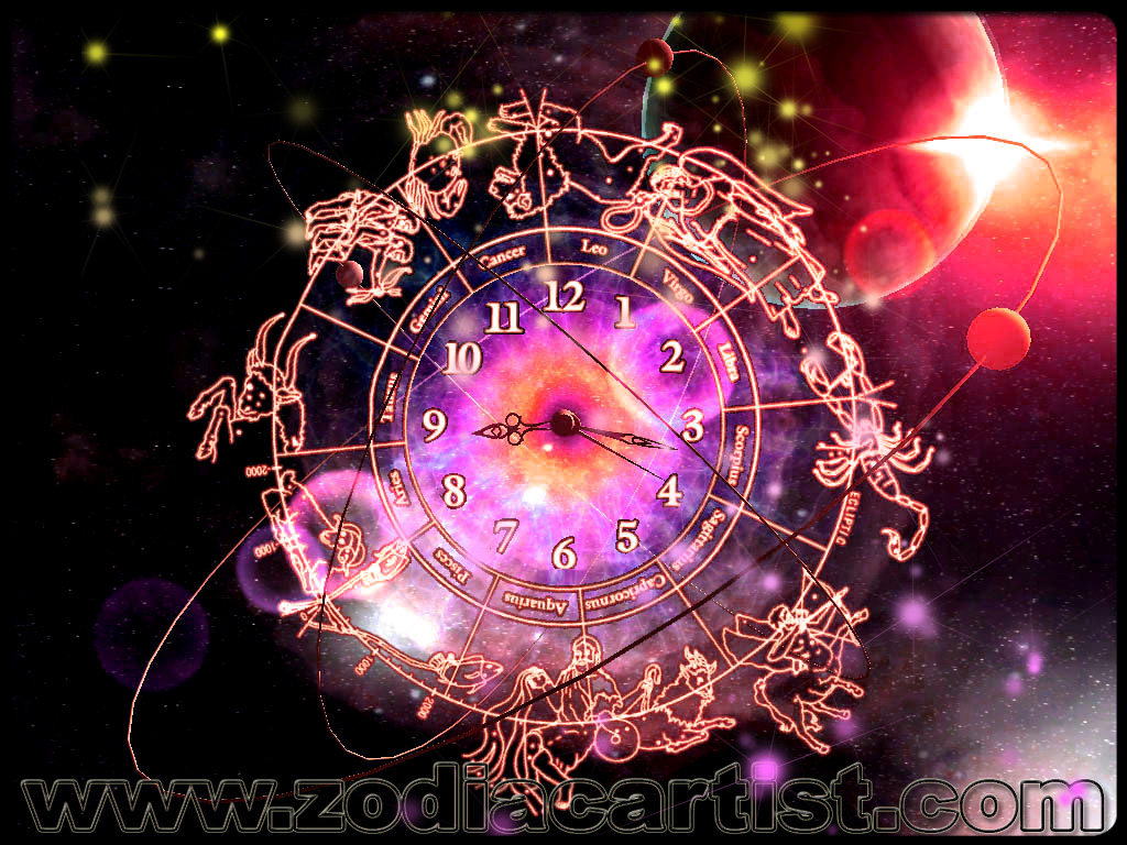 Www - Zodiacartist - Com - 3d Zodiac Clock , HD Wallpaper & Backgrounds