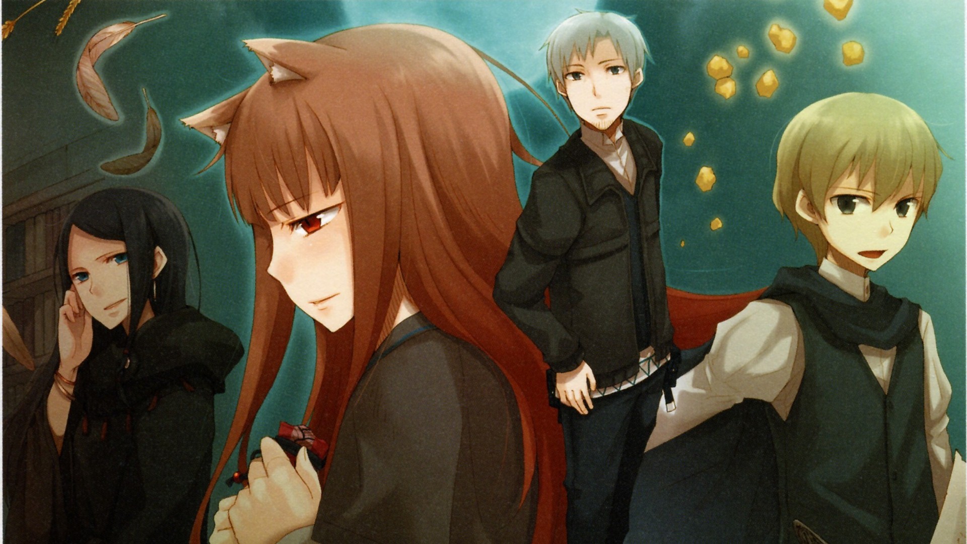 Holo And Lawrence Hd Background Wallpaper - Spice And Wolf Album Arai Akino , HD Wallpaper & Backgrounds