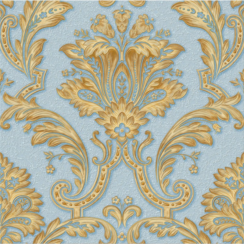 Damask Wallpaper Blue And Gold , HD Wallpaper & Backgrounds
