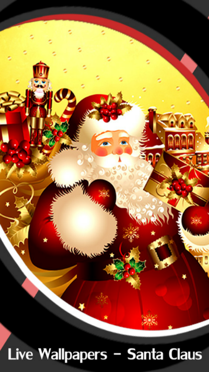 Live Wallpapers - Santa Claus - Merry Christmas Santa Claus And Gift , HD Wallpaper & Backgrounds