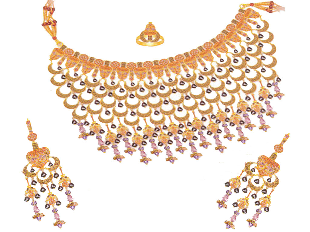 Costume Gem Gold Jewelry Stone In Dubai Design Wallpaper - Jewellery , HD Wallpaper & Backgrounds
