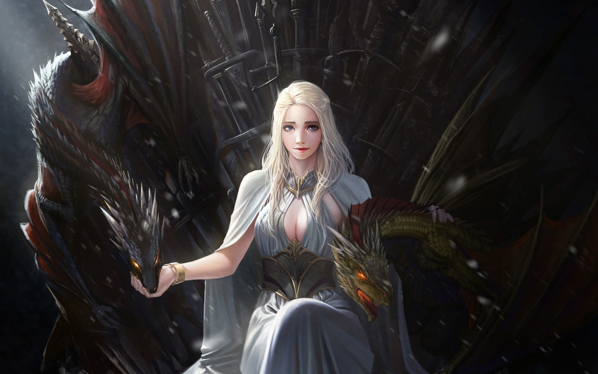 Daenerys Iron Throne Art , HD Wallpaper & Backgrounds