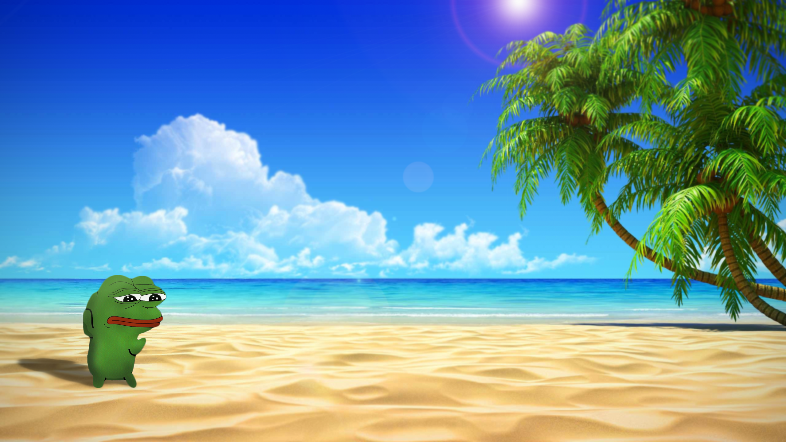 Pepe On The Beach Wallpaper - Background Desktop Full Hd , HD Wallpaper & Backgrounds