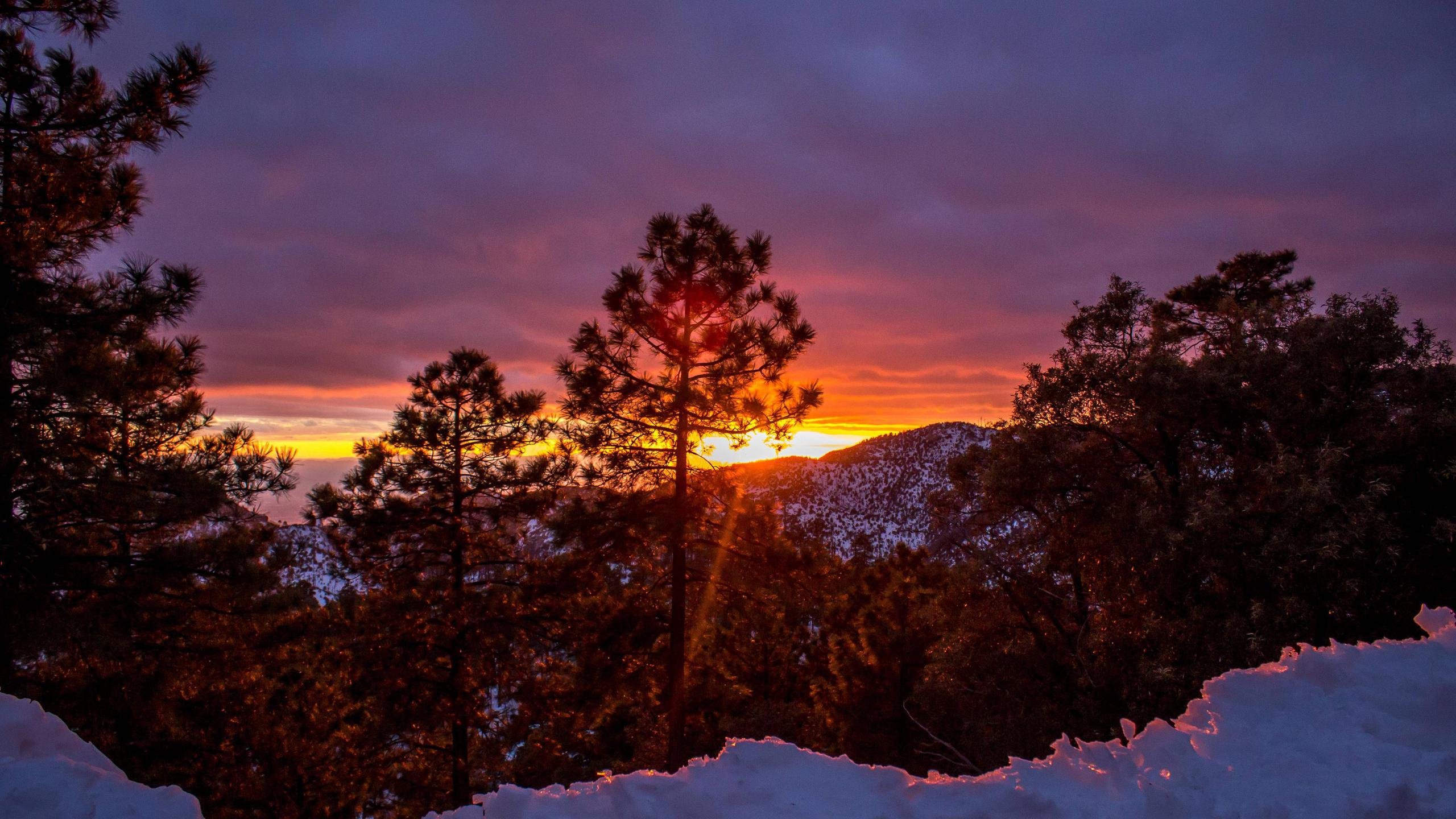 Sun Setting During A Snow Storm On Mt - Youtube Channel Art Nature , HD Wallpaper & Backgrounds