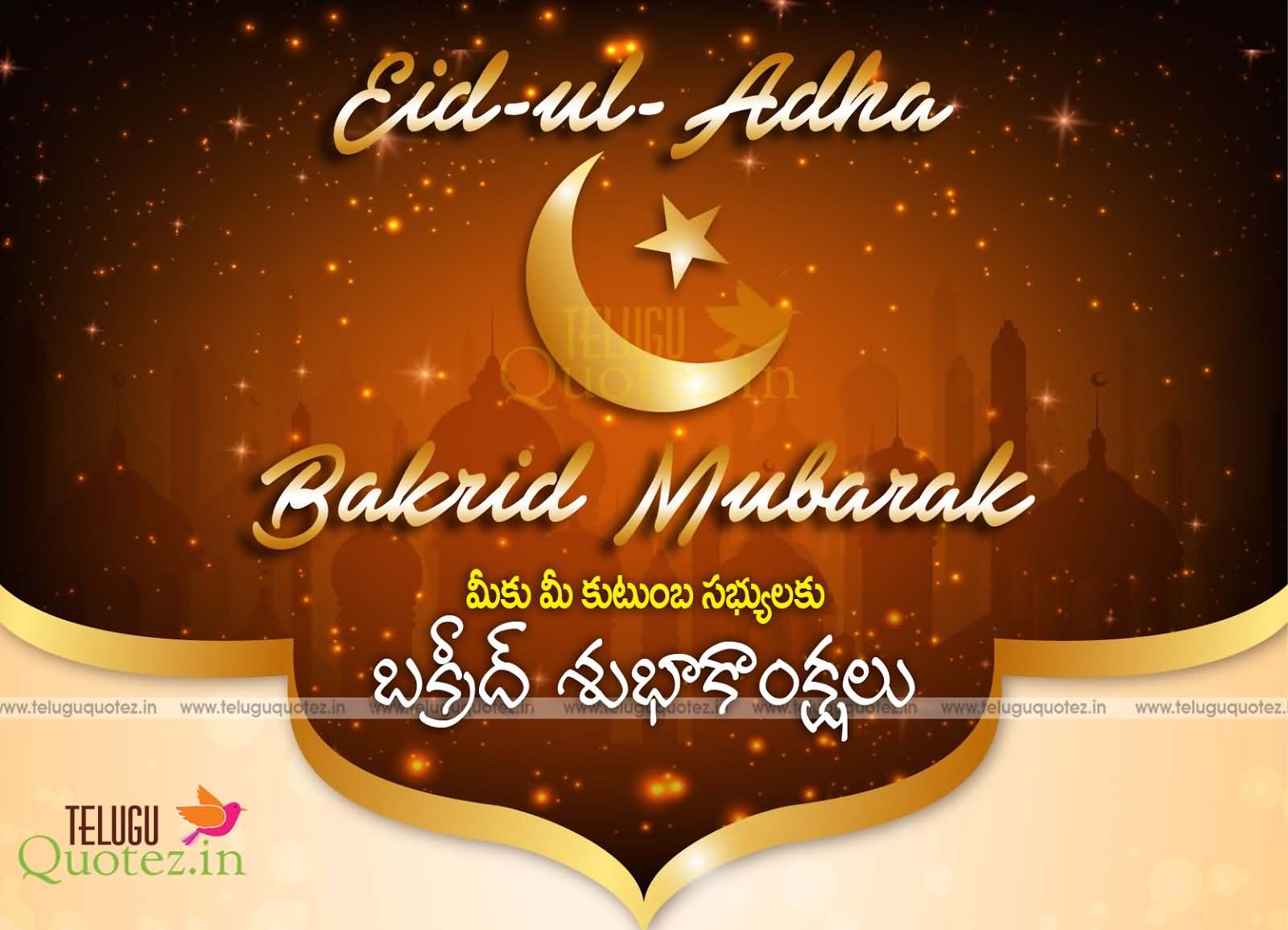 Eid Ul Adha Bakrid Mubarak Greetings Wallpaper - Christmas Card , HD Wallpaper & Backgrounds