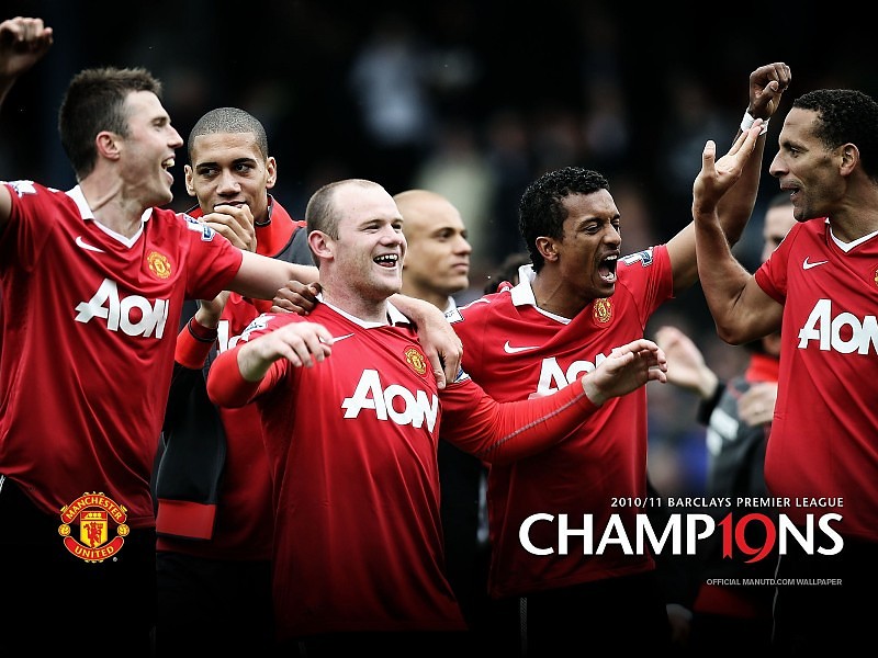 Barclays Premier League Football Players Wallpaper - Manchester United Champions 2011 , HD Wallpaper & Backgrounds