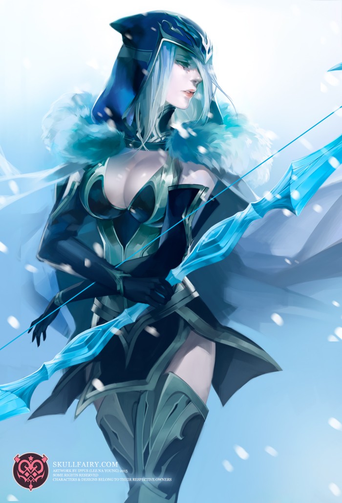 Ashe By Ippus Hd Wallpaper Fan Art Artwork League Of - Lol Ashe Fan Art , HD Wallpaper & Backgrounds