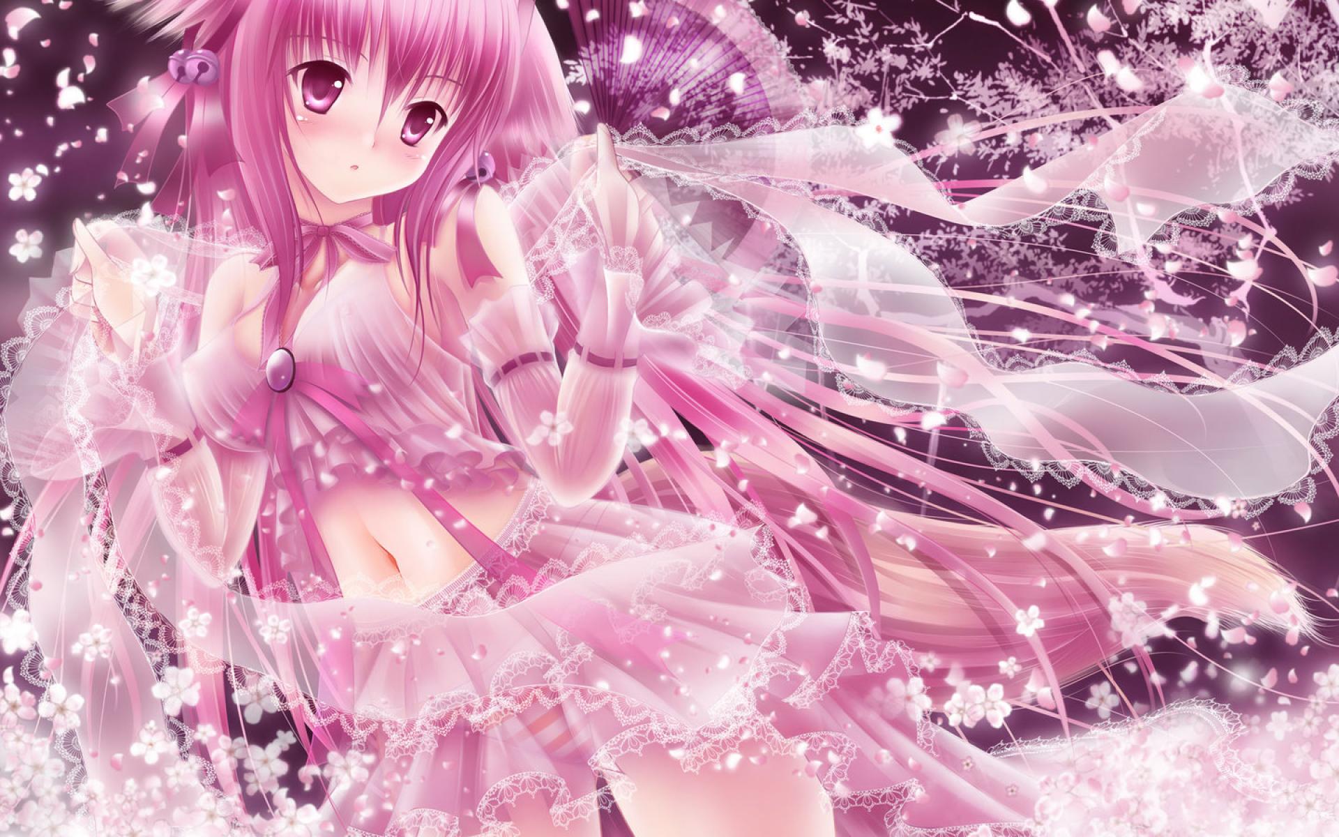 Cute Pink Anime Girl , HD Wallpaper & Backgrounds