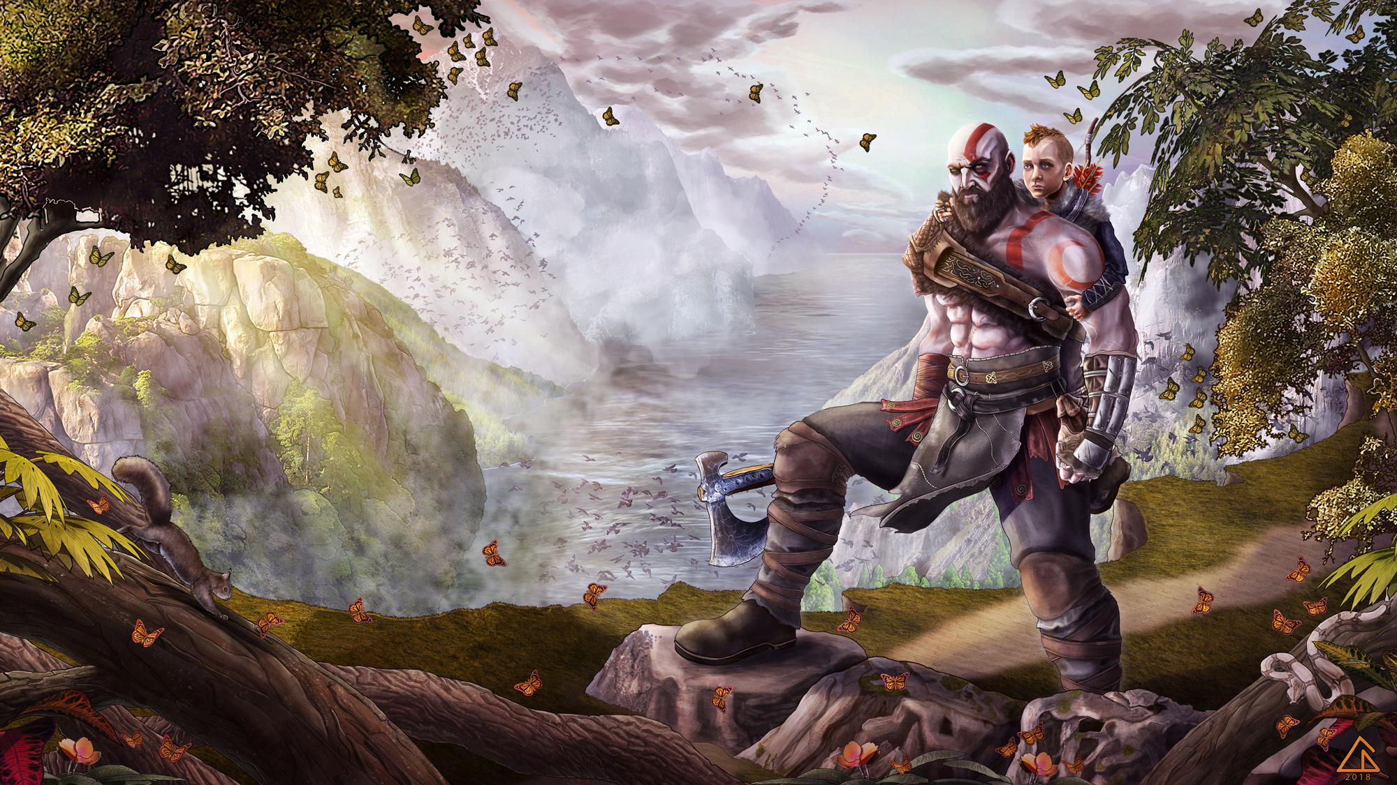 God Of War Fan Art , HD Wallpaper & Backgrounds