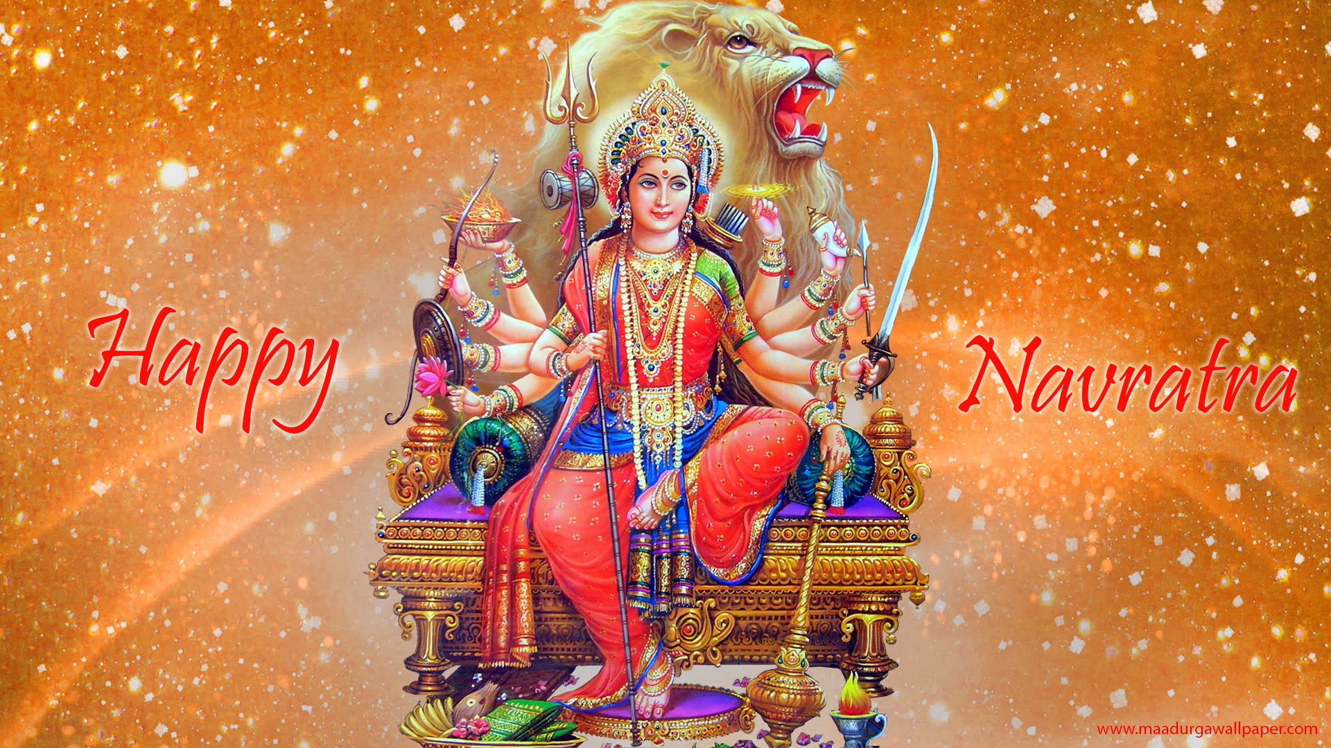 God Durga Hd Wallpaper-sleqmp8 - Happy Navratri Maa Durga , HD Wallpaper & Backgrounds