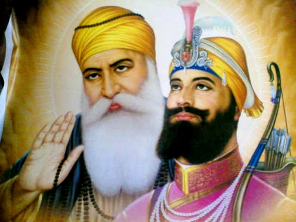 Guru Nanak Dev And Guru Gobind Singh Wallpaper - Guru Gobind And Guru Nanak , HD Wallpaper & Backgrounds