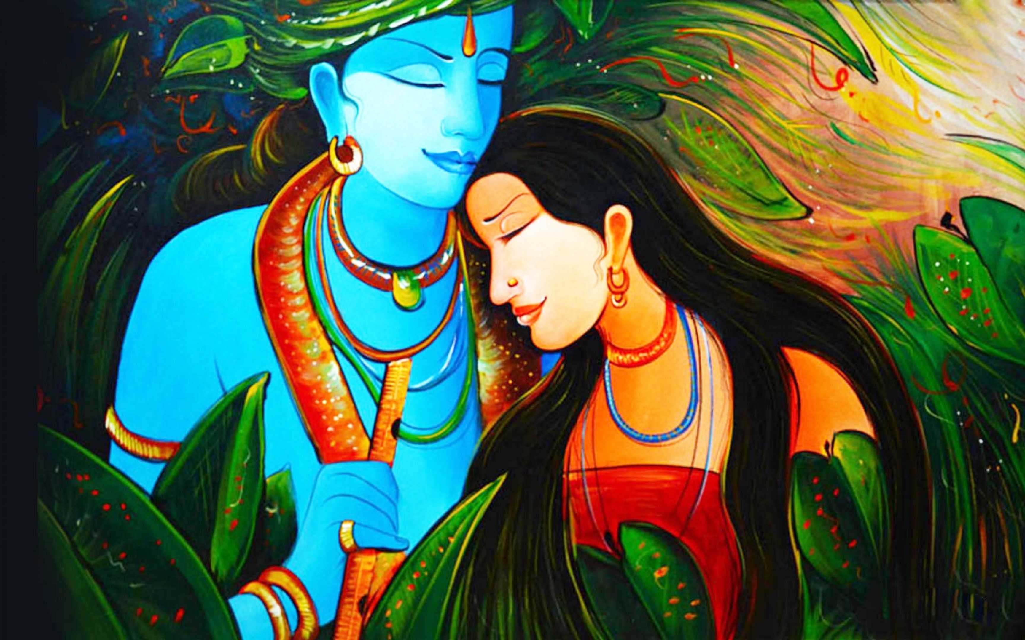 Painting Shri Krishna  Hd  Wallpaper 