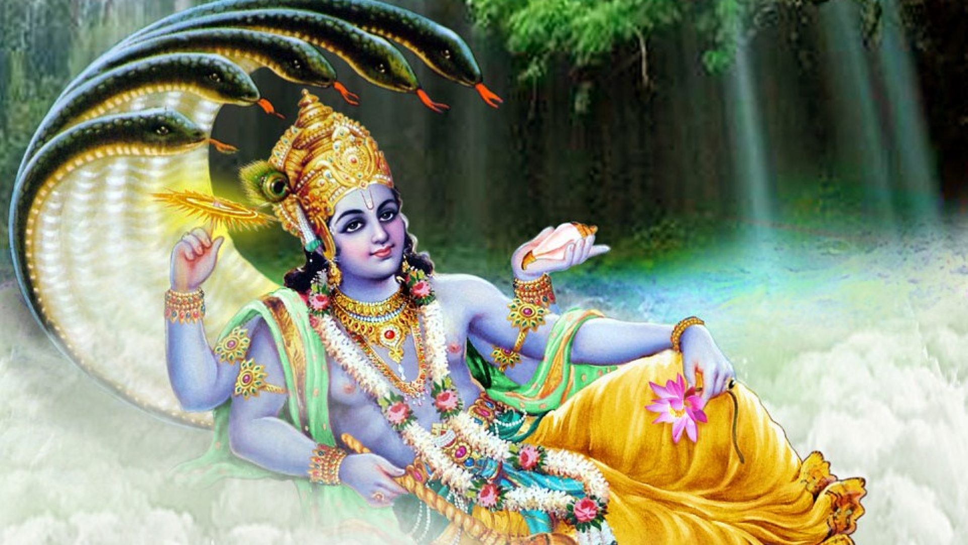 Lord Vishnu Hd Wallpapers 1080p For Desktop - Lord Vishnu , HD Wallpaper & Backgrounds