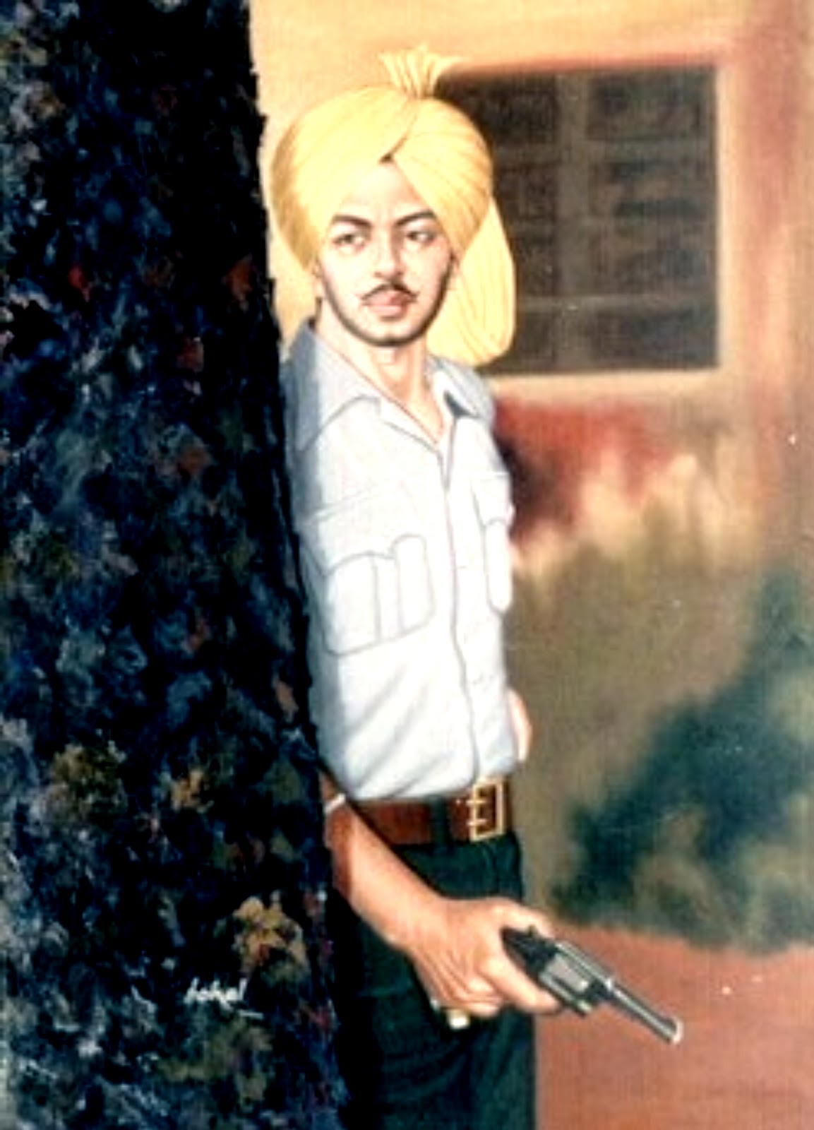 Bhagat Singh Hd Wallpaper - Bhagat Singh Pic With Pistol , HD Wallpaper & Backgrounds
